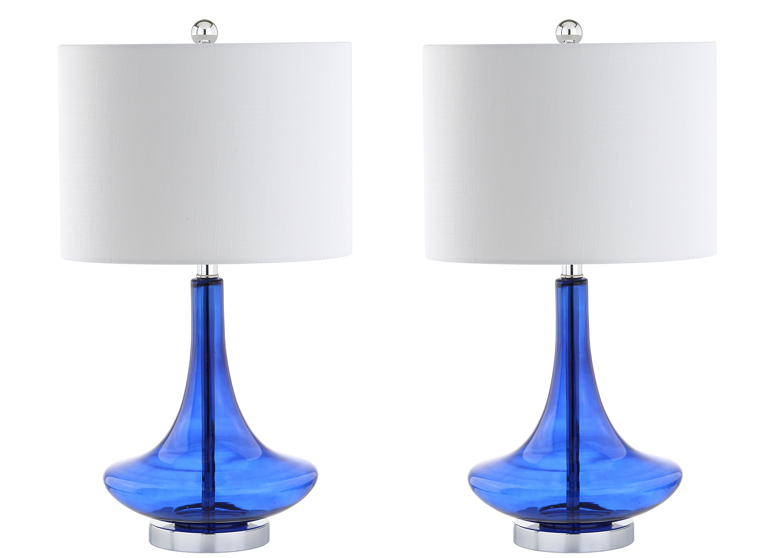 JONATHAN Y JYL1081D-SET2 Set of 2 Modern Glass Teardrop LED Table Lamps - 25.5
