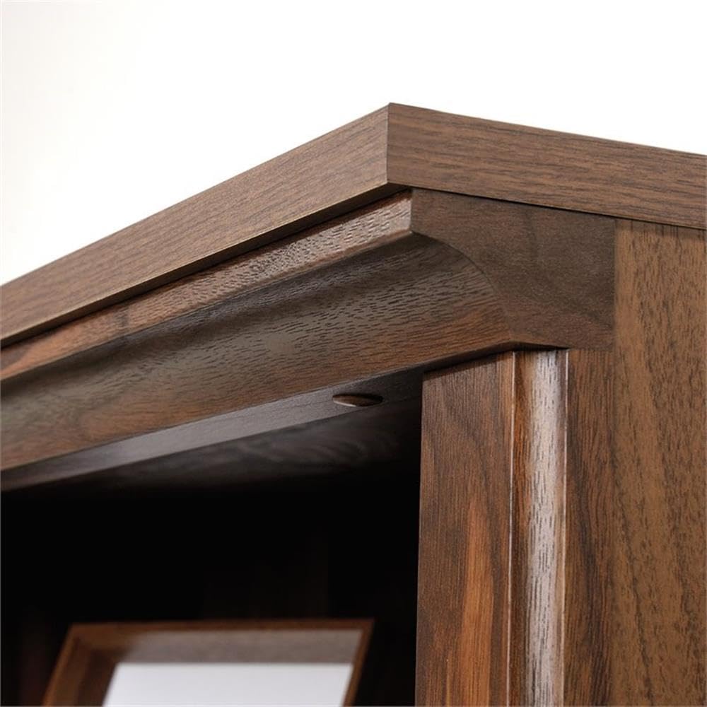 Pemberly Row 3-Shelf Tall Modern Engineered Wood Storage Bookcase in Walnut - Stylish Bookshelf for Living Room, Office & Bedroom Organization