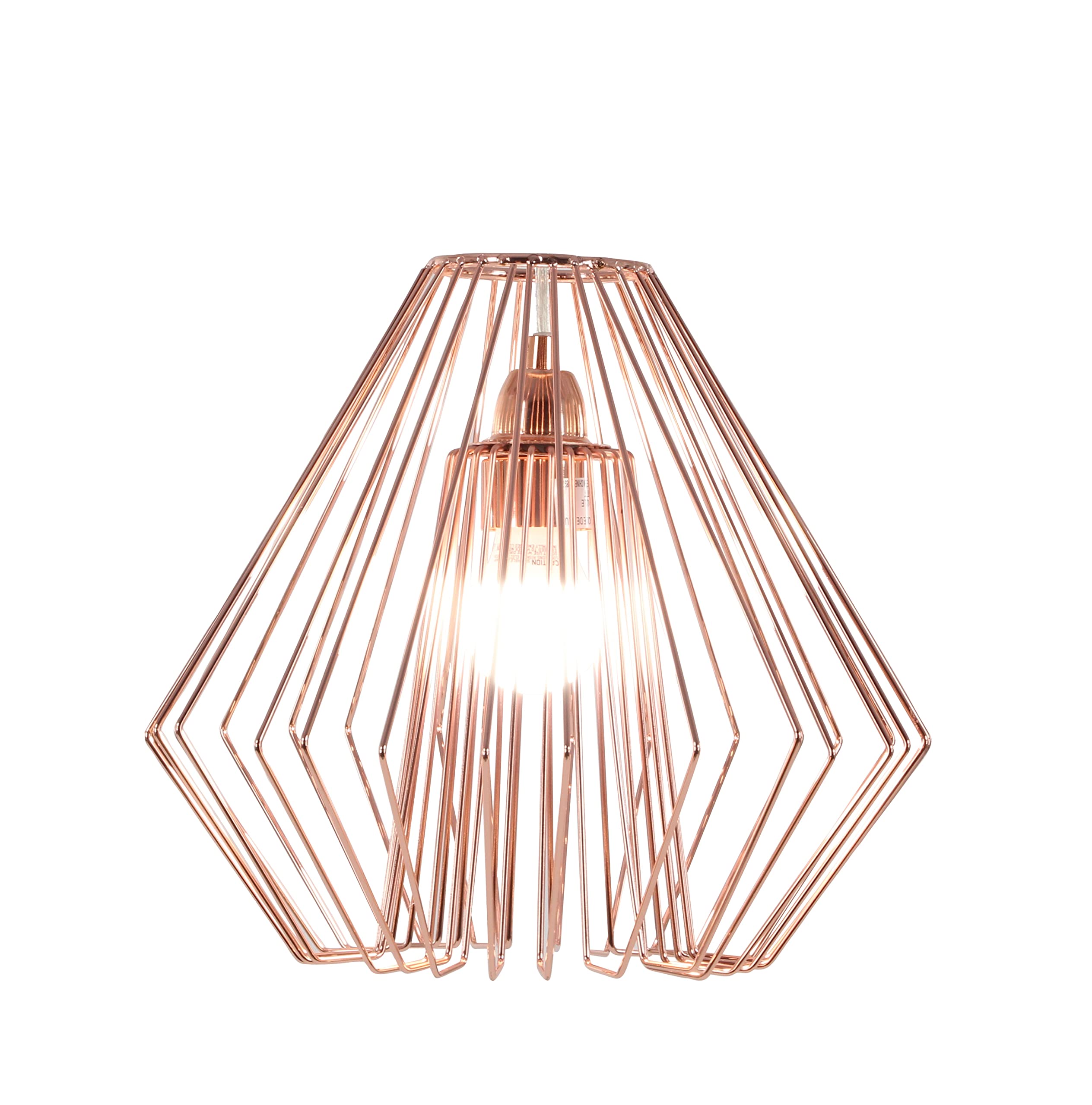 Deco 79 58654 Diamond-Shaped Iron Pendant Light Fixture in Bronze - Vintage Industrial Ceiling Lamp for Dining Room, Kitchen Island & Bedroom Lighting