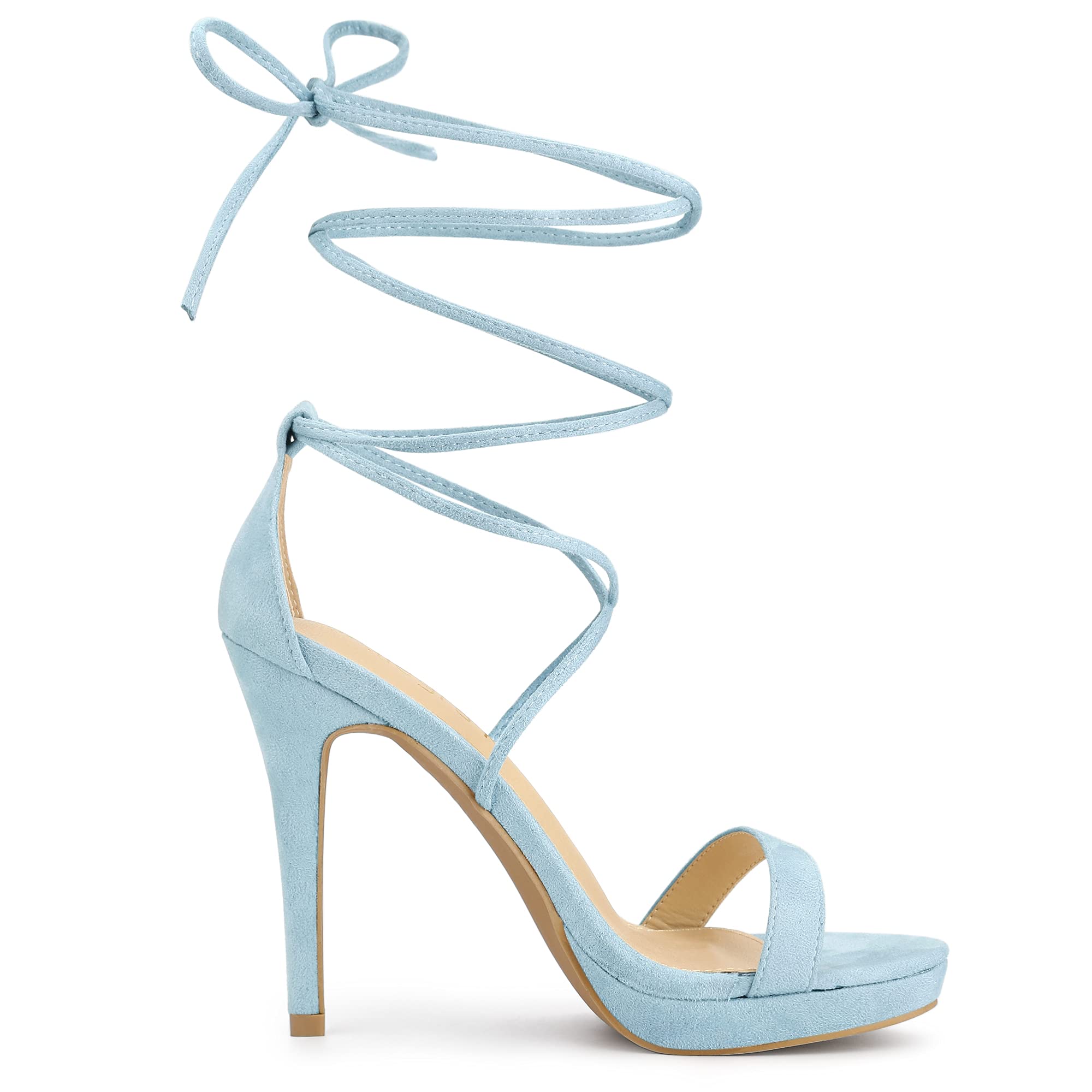 Allegra K Women's Platform Stiletto Heel Lace Up Sandals - Sexy High Heels for Parties, Weddings & Evening Events