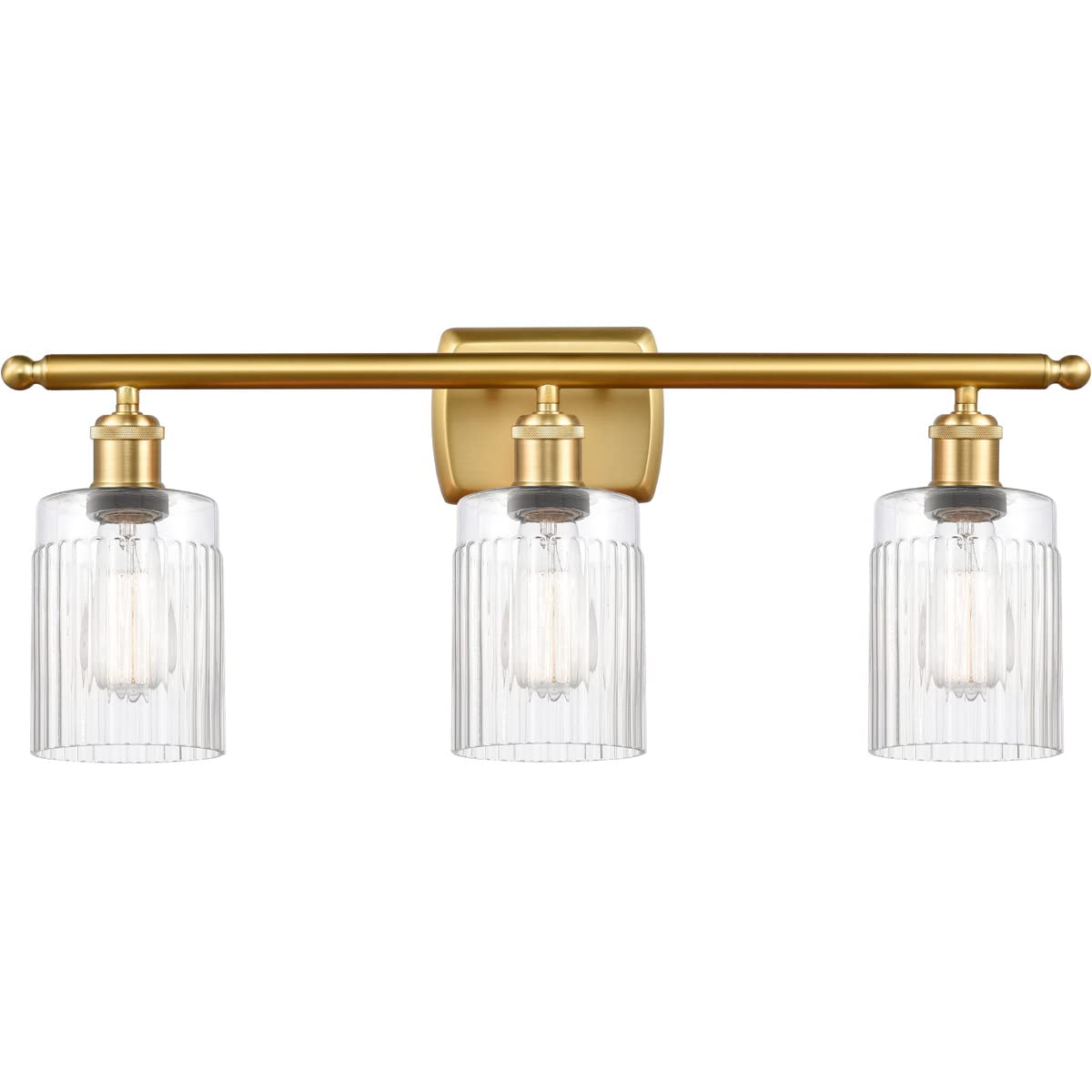 Hadley 3 Light Bathroom Vanity Light - 3W LED Fixture with Glass Shades (Model 516-3W-SG-G342) - Perfect for Bathroom, Powder Room & Dressing Room Lighting