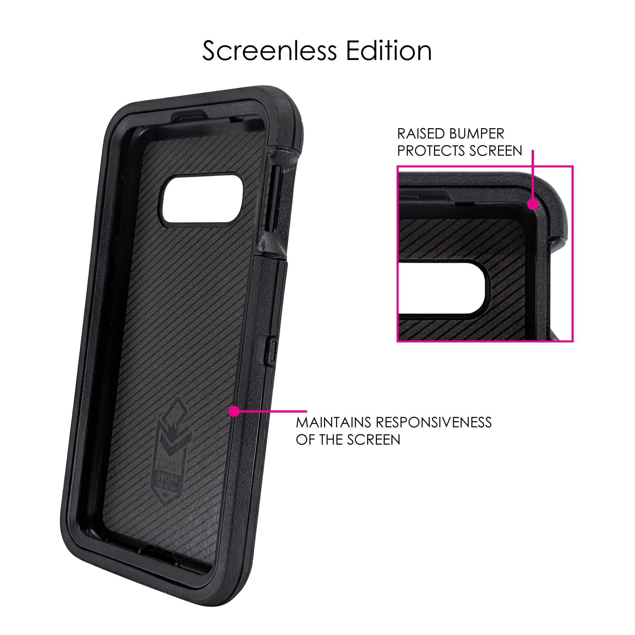 DistinctInk Samsung Galaxy S10e Case (5.8 Inch) - Durable Protective Phone Cover | Black VHS Video Tape Design | Shockproof Replacement for OtterBox Defender | Perfect for Outdoor Activities, Travel & Daily Use