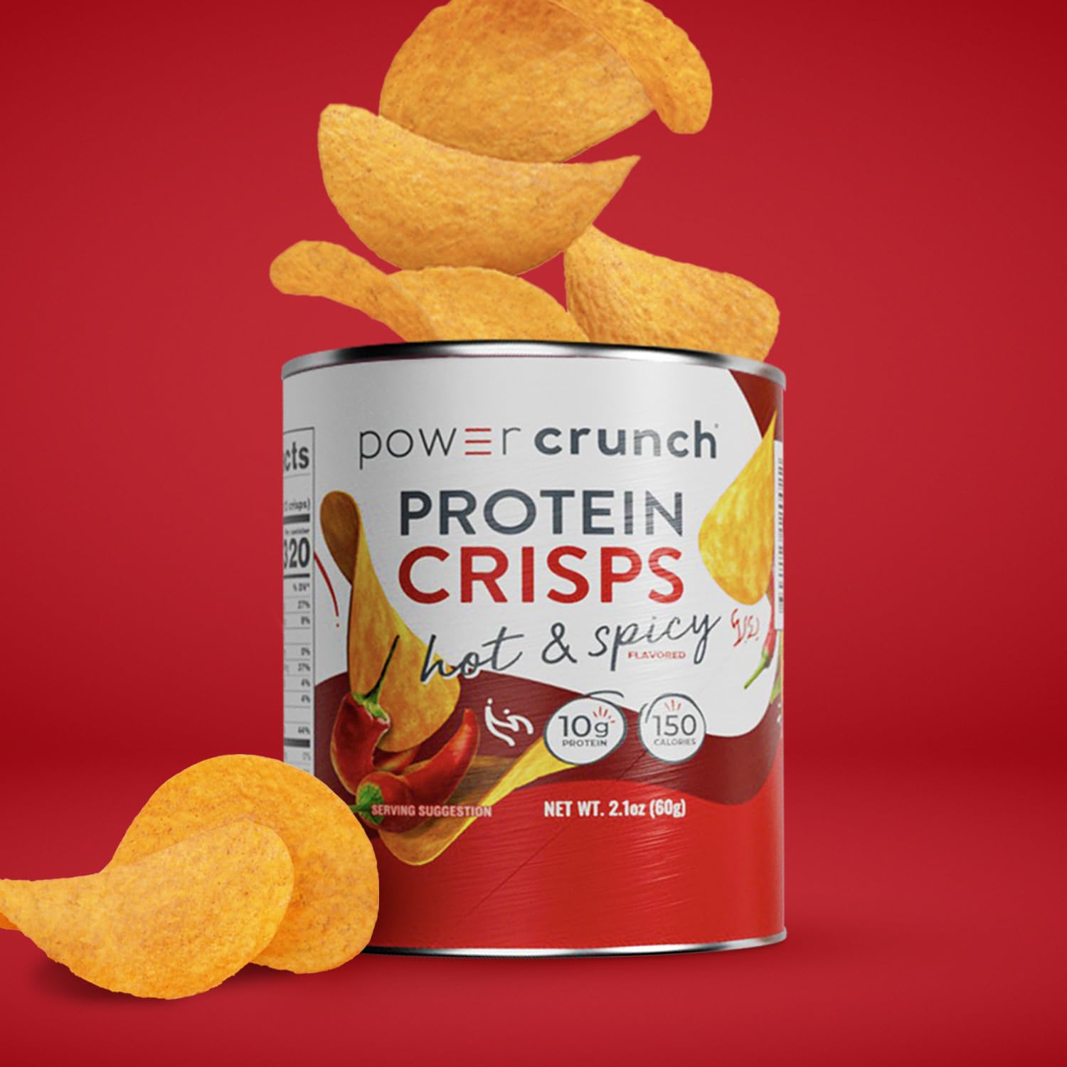 Power Crunch Protein CRISPS - Hot & Spicy Potato Style Protein Chips, 10g Protein per Serving, 1.05oz (Pack of 6) | High Protein Snack for Gym, Workout & Keto Diet