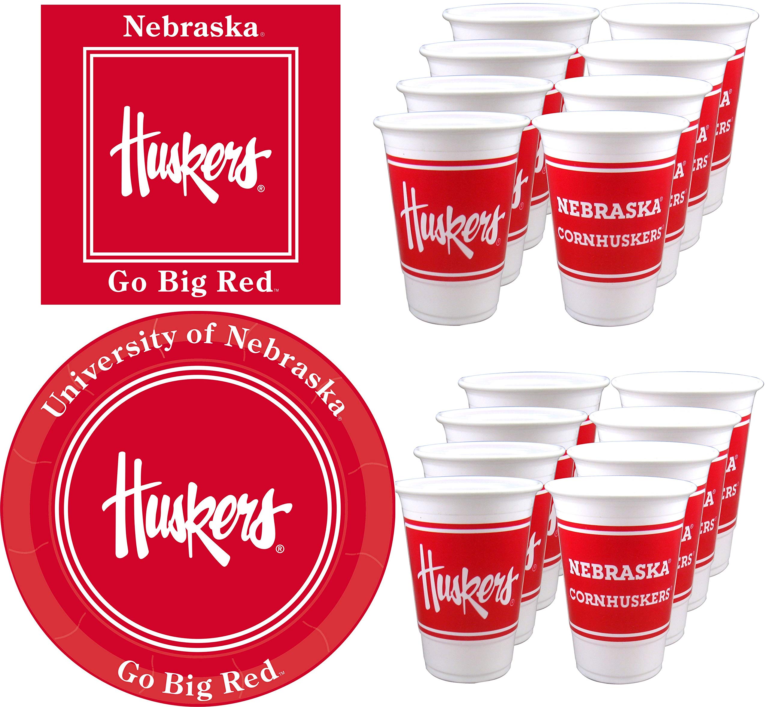 Westrick Nebraska Cornhuskers Party Supplies Set - 48 Pieces for 16 Guests | Perfect for Game Day, Tailgates & College Football Celebrations