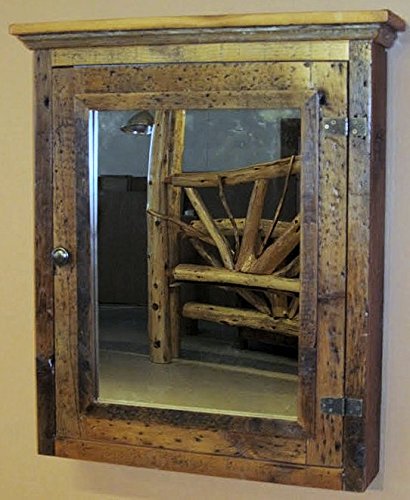 Rustic Barn Wood Medicine Cabinet with Mirror - Vintage Bathroom Storage for Towels & Toiletries | Perfect for Farmhouse, Cottage & Apartment Decor