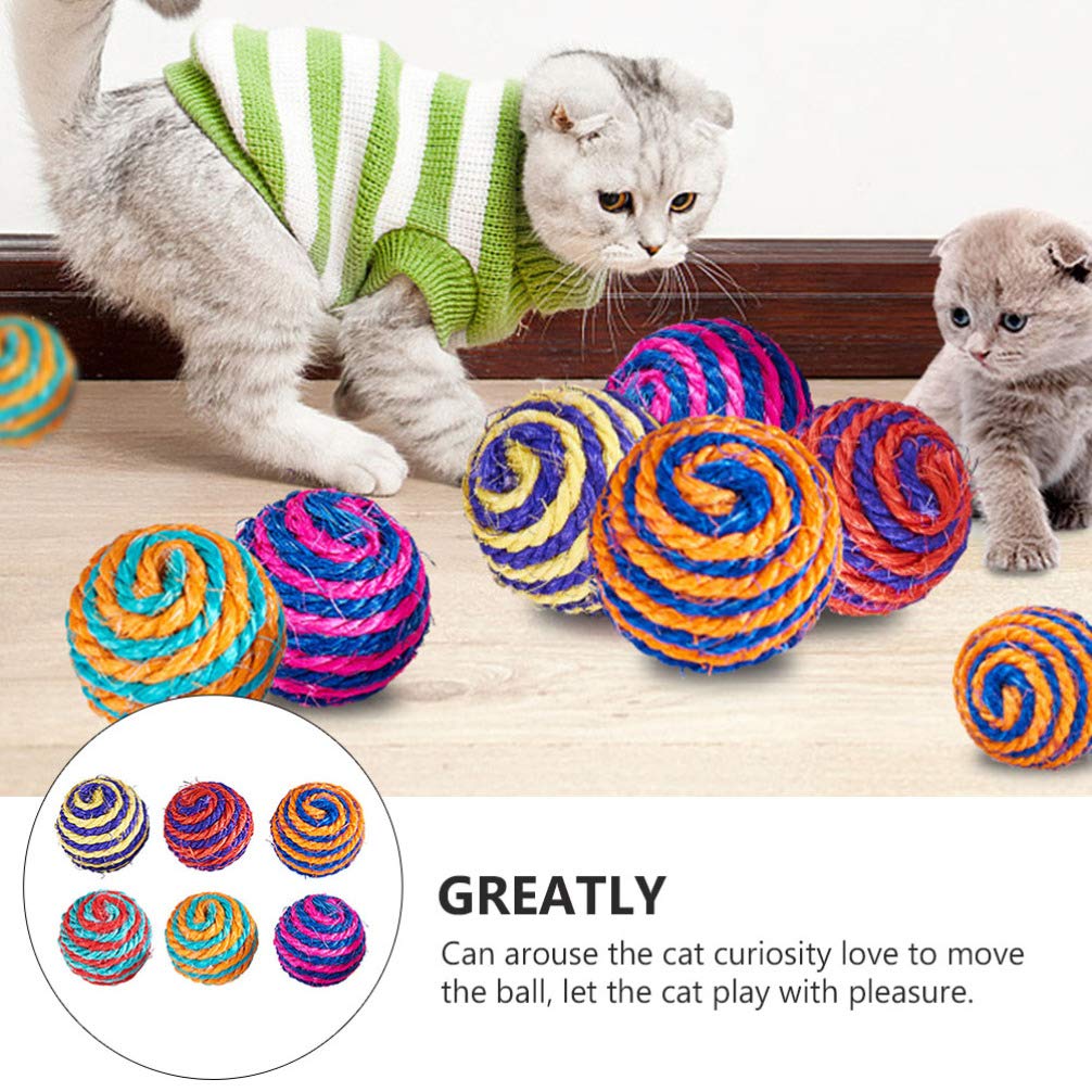Balacoo 6Pcs Interactive Kitten Toys - Sisal Cat Teaser & Exercise Toys for Indoor Cats, Fun Playtime for Kittens & Adult Cats | Perfect for Play, Training & Bonding with Your Pet
