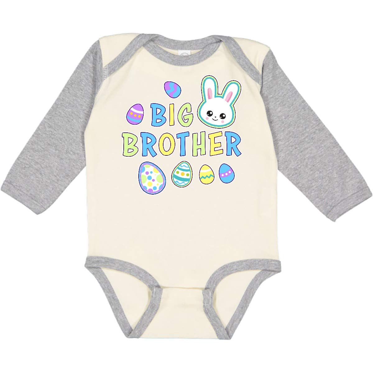 Inktastic Big Brother Bunny Face Easter Eggs Long Sleeve Creeper - Perfect for Easter Celebrations and Family Photos
