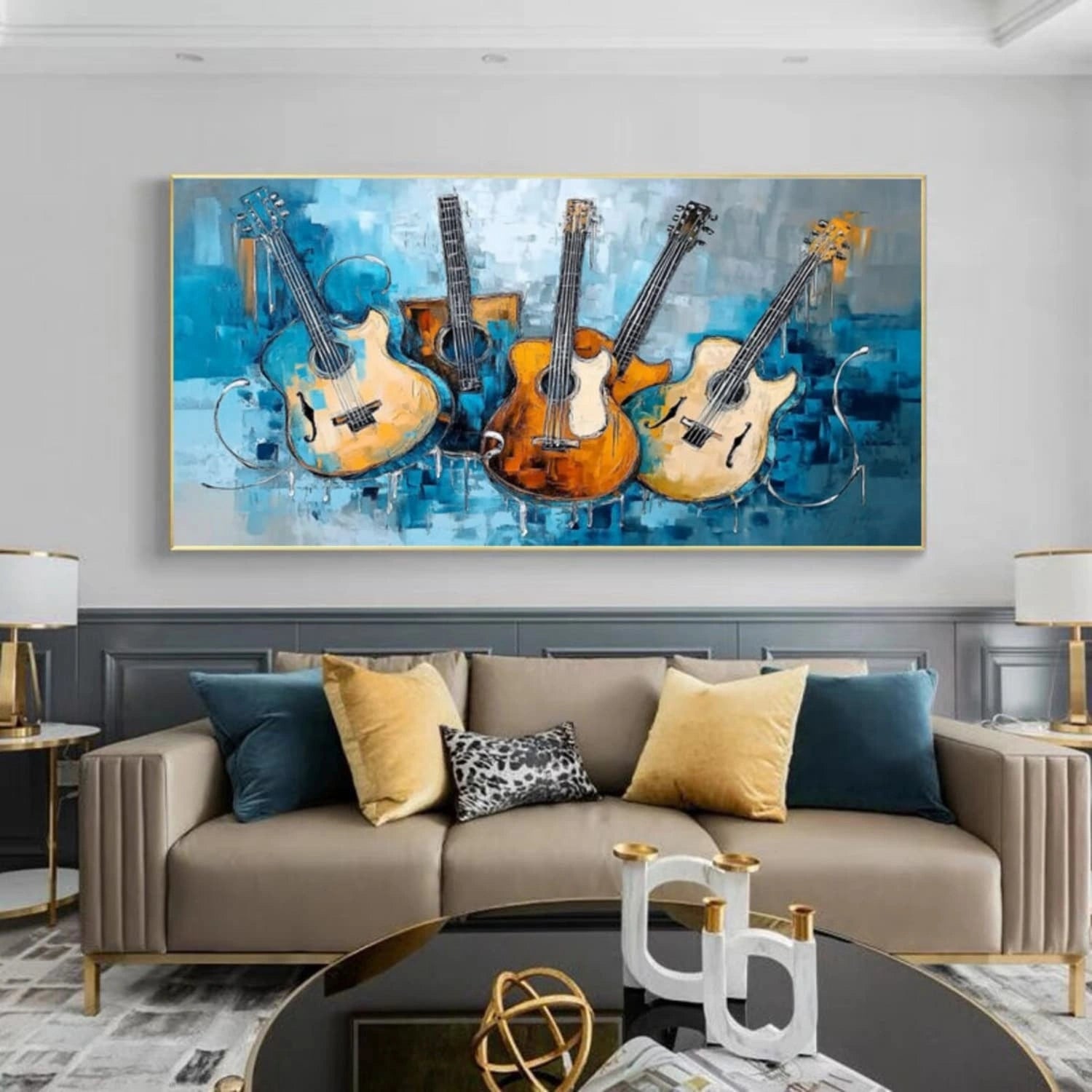 Abstract Painting #AB 311 - Modern Wall Art for Living Room, Bedroom & Office Decor - Handmade Canvas Artwork for Home & Office Interior Design