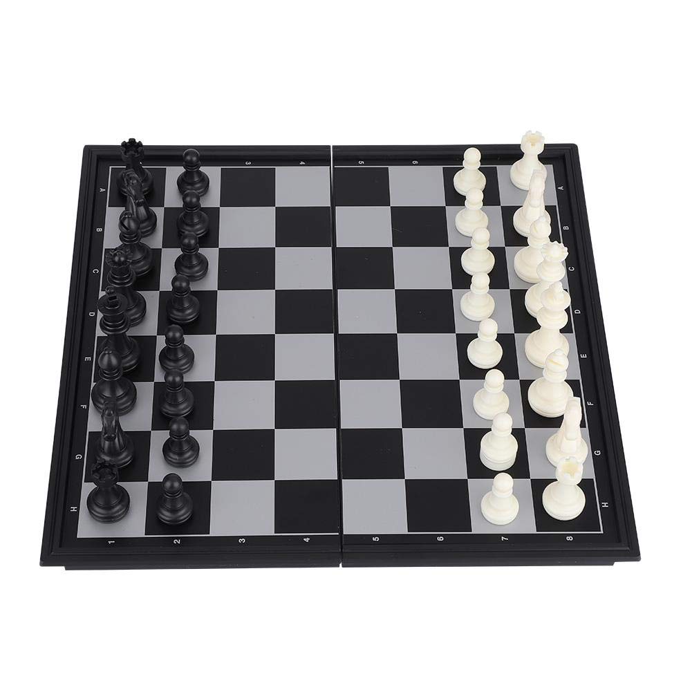Portable Magnetic Chess Set - Durable Plastic Travel Chess Game with Secure Clasp | Perfect for Office, Home & Outdoor Use | International Standard Chess Board for Adults & Kids