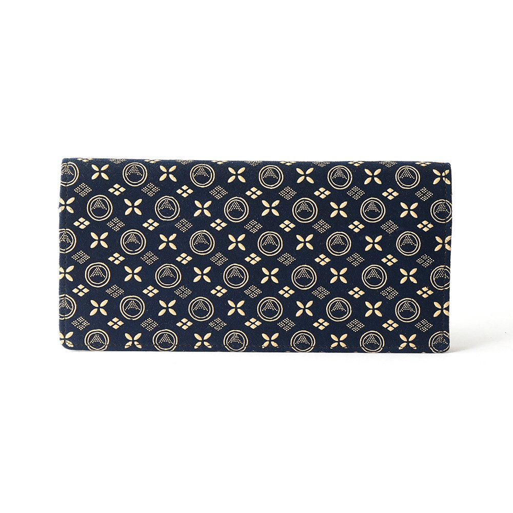 Premium Japanese Deerskin Leather Long Wallet with Urushi Lacquer - Mt. Fuji Iron Blue Design | Handcrafted in Japan | Luxury Bifold Wallet for Men & Women | Perfect Gift for Business Professionals & Travelers