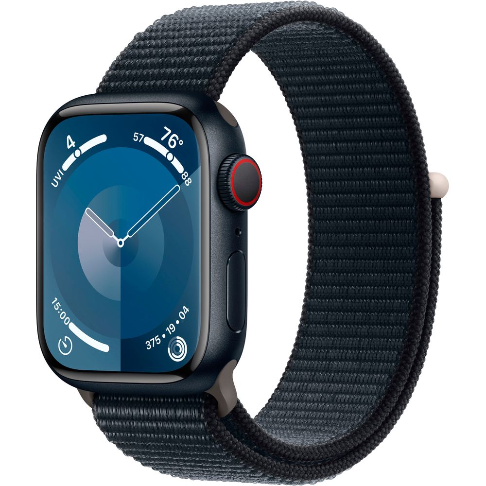 Apple Watch Series 9 (Gen 9) 41mm GPS + Cellular - Midnight Aluminum Case with Midnight Sport Loop (MRHU3LL/A) - Smartwatch for Fitness Tracking, Notifications & Calls | Perfect for Running, Workouts & Daily Wear