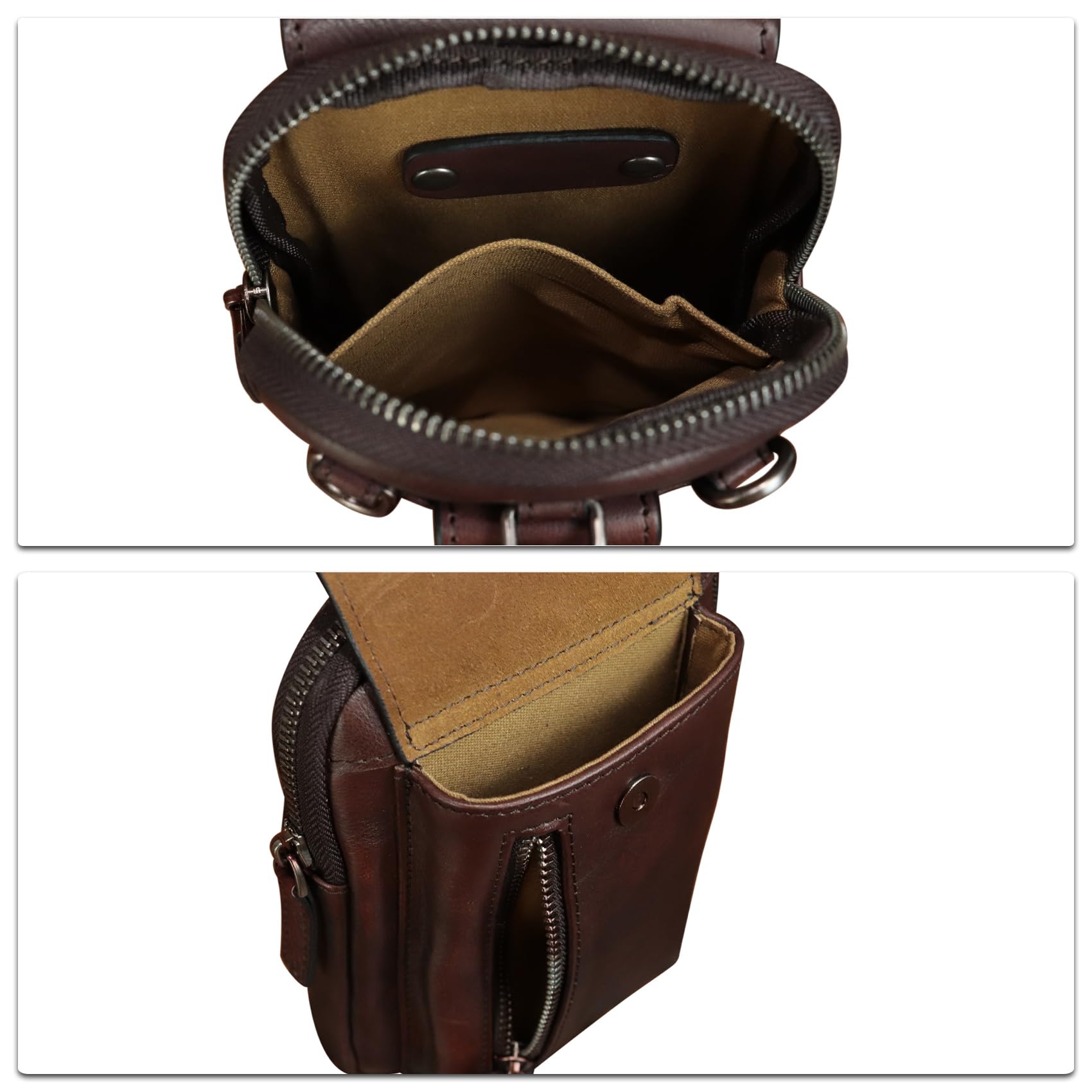 Genuine Leather Waist Bag for Men & Women - Adjustable Strap Fanny Pack, Crossbody Shoulder Bag with Phone Pocket (Coffee Brown) - Perfect for Travel, Hiking, Concerts & Everyday Use