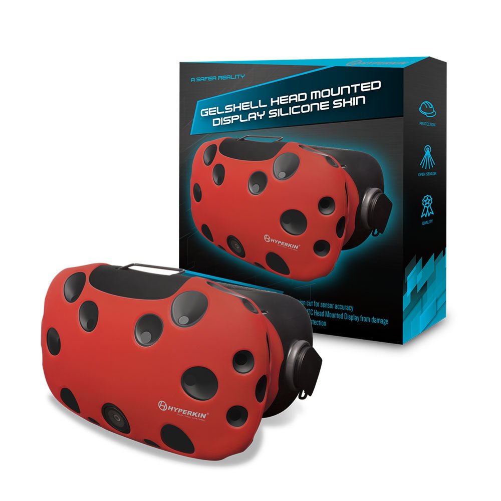 Hyperkin GelShell Silicone Skin Cover for HTC Vive VR Headset - Red | Anti-Slip, Sweat-Resistant Protection | Perfect for Gaming, VR Fitness & Immersive Experiences