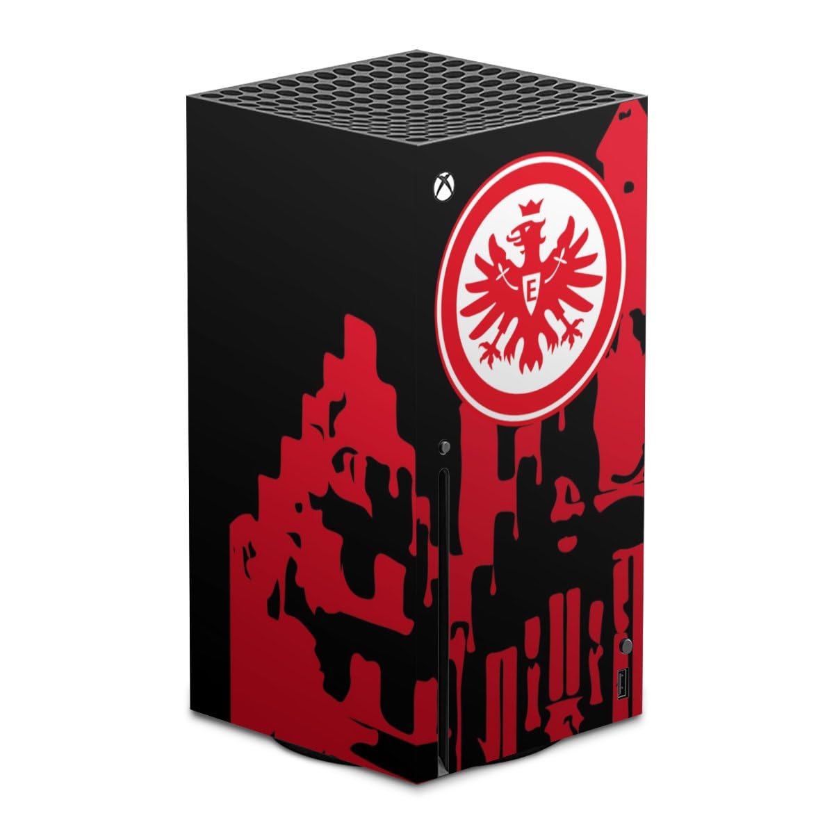 Official Eintracht Frankfurt Licensed Skin Sticker for Microsoft Xbox Series X | Protective Vinyl Decal | Gaming Accessories for Fans & Collectors | Perfect for Customizing Consoles & Showcasing Team Spirit