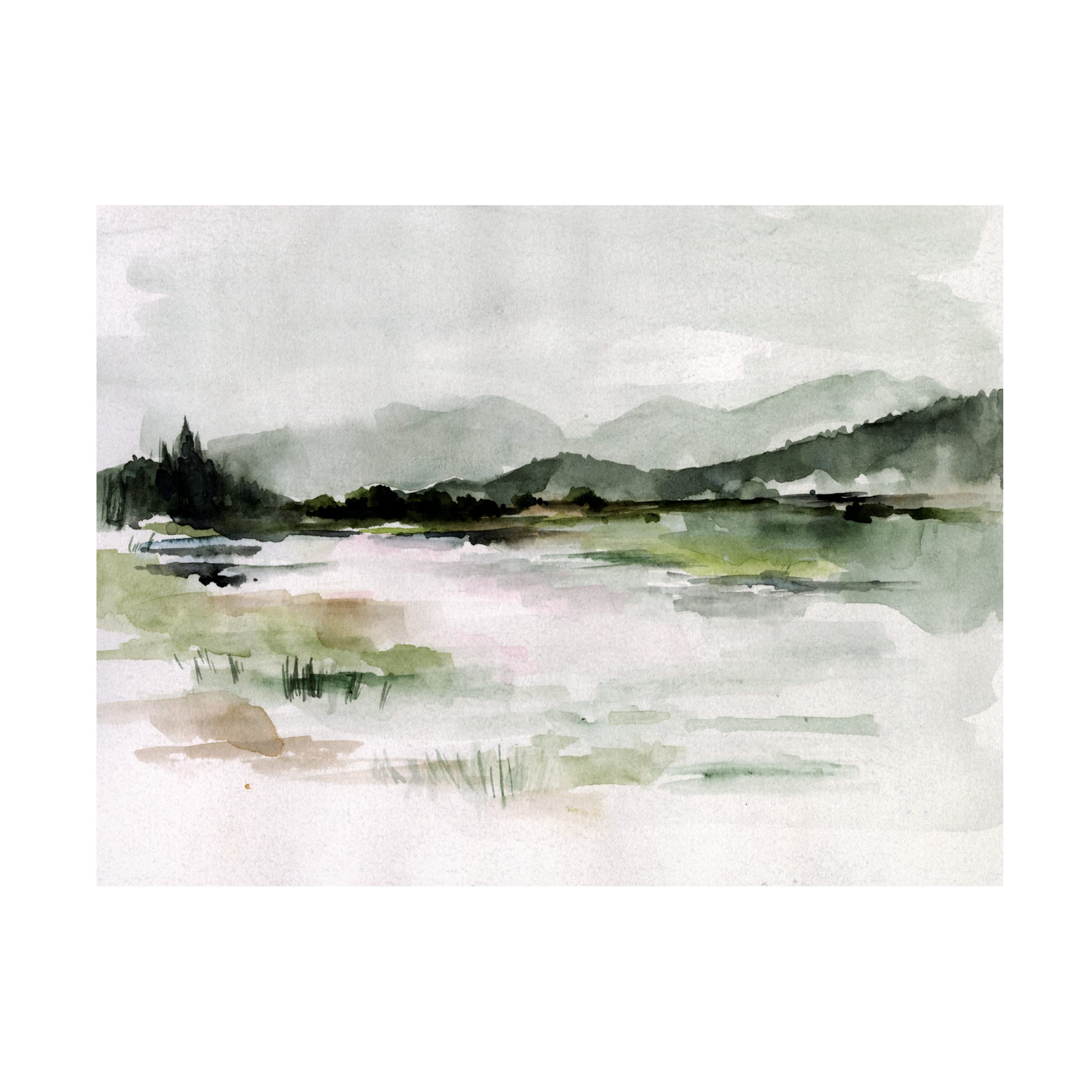 Trademark Fine Art 'Lake Mist I' Canvas Art by Jennifer Paxton Parker - Stunning Landscape Wall Decor for Living Room, Bedroom & Office
