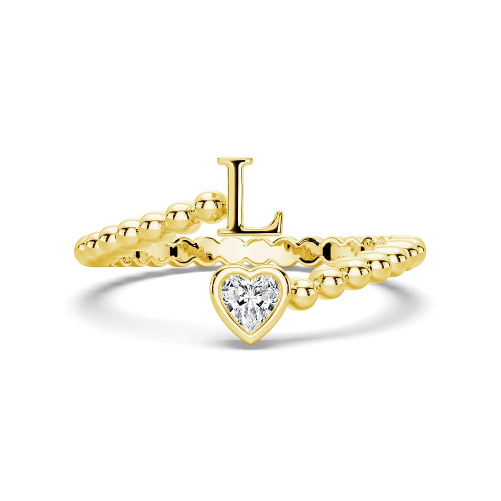 Lab Grown Diamond Personalized Initial Promise Ring for Women - Custom Engraved 14K Gold/White Gold Name Letter Ring - Perfect for Anniversaries, Engagements & Special Occasions