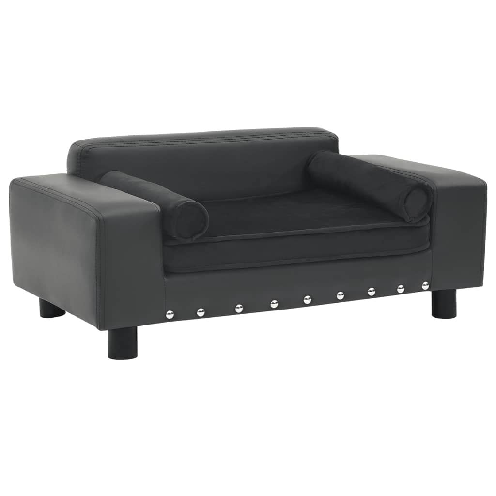 Premium Plush & Faux Leather Dog Sofa Bed - Comfortable Pet Couch for Small to Medium Dogs - Multiple Colors - Perfect for Living Room, Bedroom & Pet Nursery