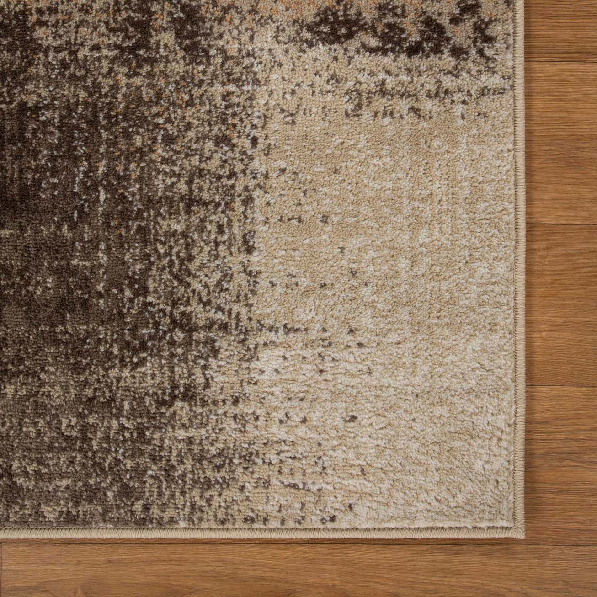 Bristol Distressed Abstract Damask Indoor Area Rug - Non-Slip Living Room Carpet Runner for Bedroom, Hallway & Entryway Decor