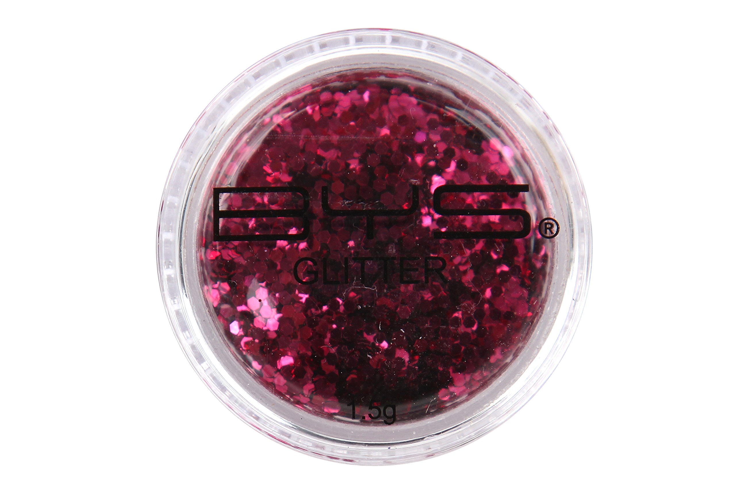 BYS Glitter Face and Body Kit with Primer - Fuchsia Pink | Shimmer Makeup Set for Festivals, Parties & Cosplay | Vegan & Cruelty-Free Glitter Makeup Essentials