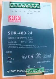 Mean Well SDR-480-24 480W 24V 20A AC/DC Switching Power Supply - Industrial Automation, LED Lighting, CCTV Security Systems
