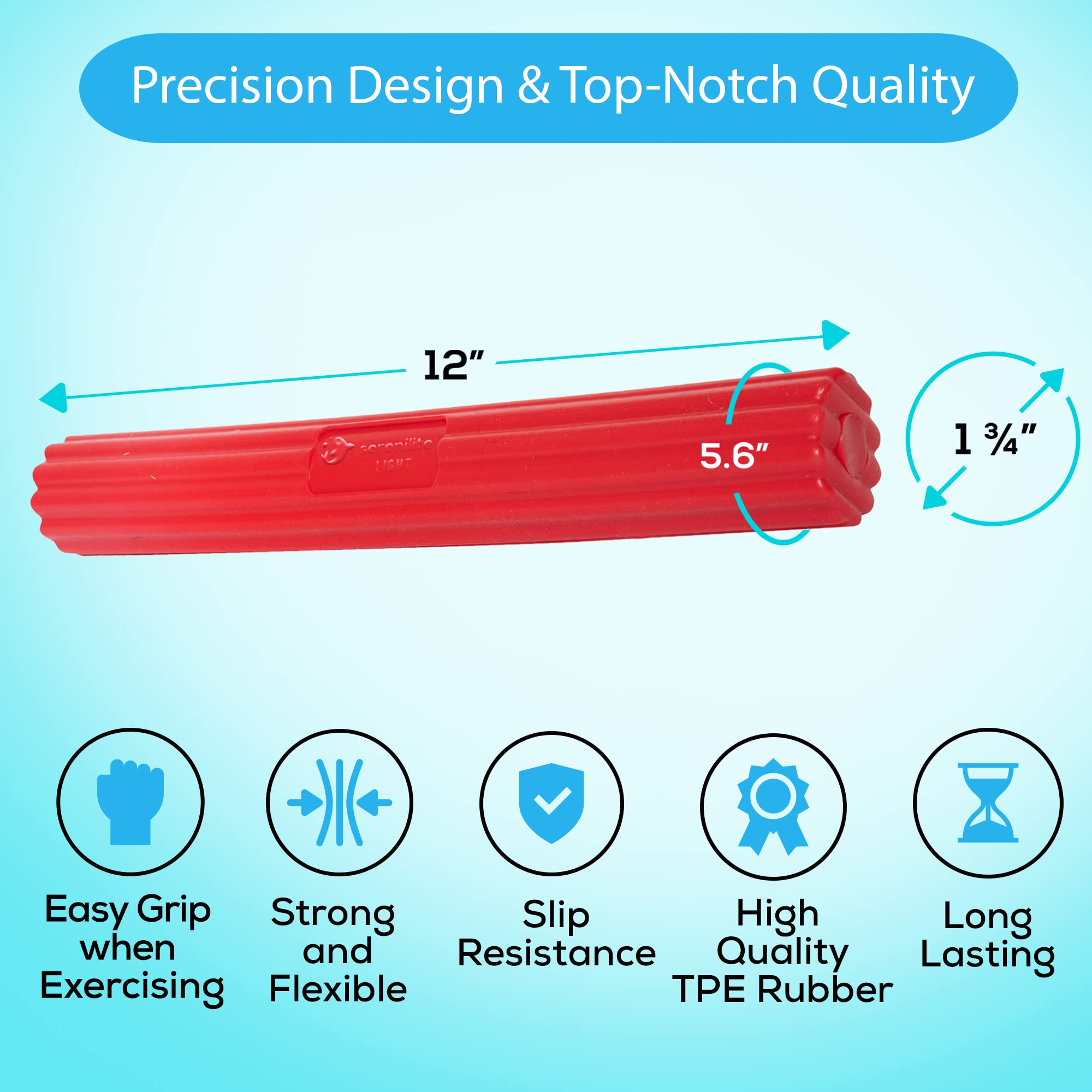 Serenilite Flexible Resistance Bar - Grip Strength Trainer & Forearm Exerciser for Tennis Elbow, Golfers Elbow & Tendonitis Relief | Physical Therapy & Recovery Tool for Home Gym, Office & Sports Training