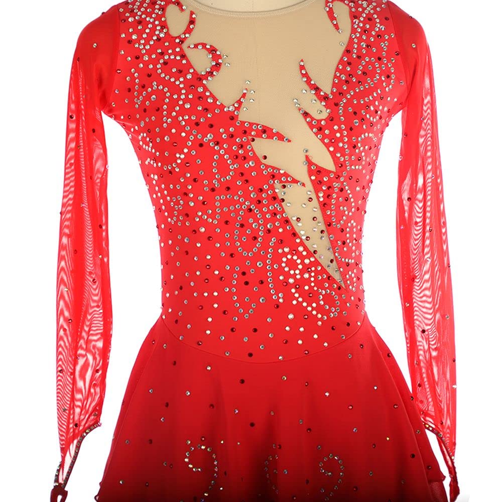 LIUHUO High Elasticity Ice Skating Dress - Professional Figure Skating Costume for Practice & Competition - Perfect for Ice Shows, Performances and Training
