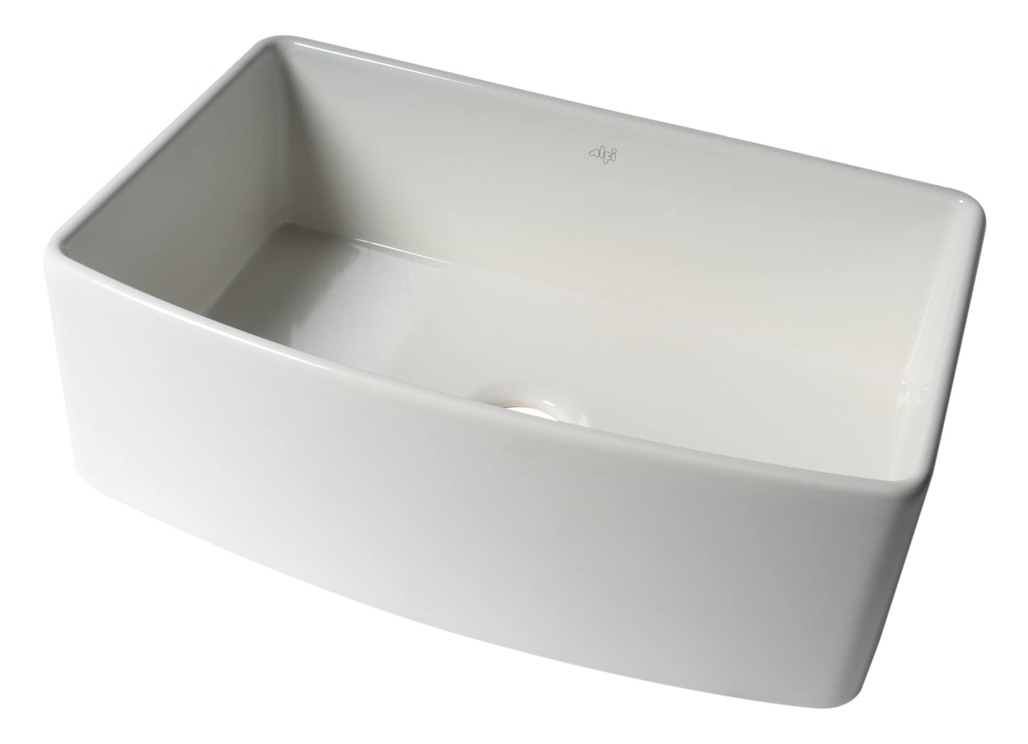 ALFI ABFC3020-W White Kitchen Sink - Stainless Steel Undermount Sink with Soundproof Padding for Modern Home Kitchen Renovation & Dishwashing