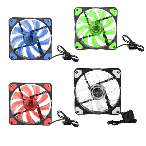 120mm LED PC Case Fan - 15pcs RGB Neon Cooling Fans with 3Pin/4Pin Connectors for Computer Case Mods & Gaming PC Builds - Perfect for Custom PC Cooling and Aesthetic Lighting