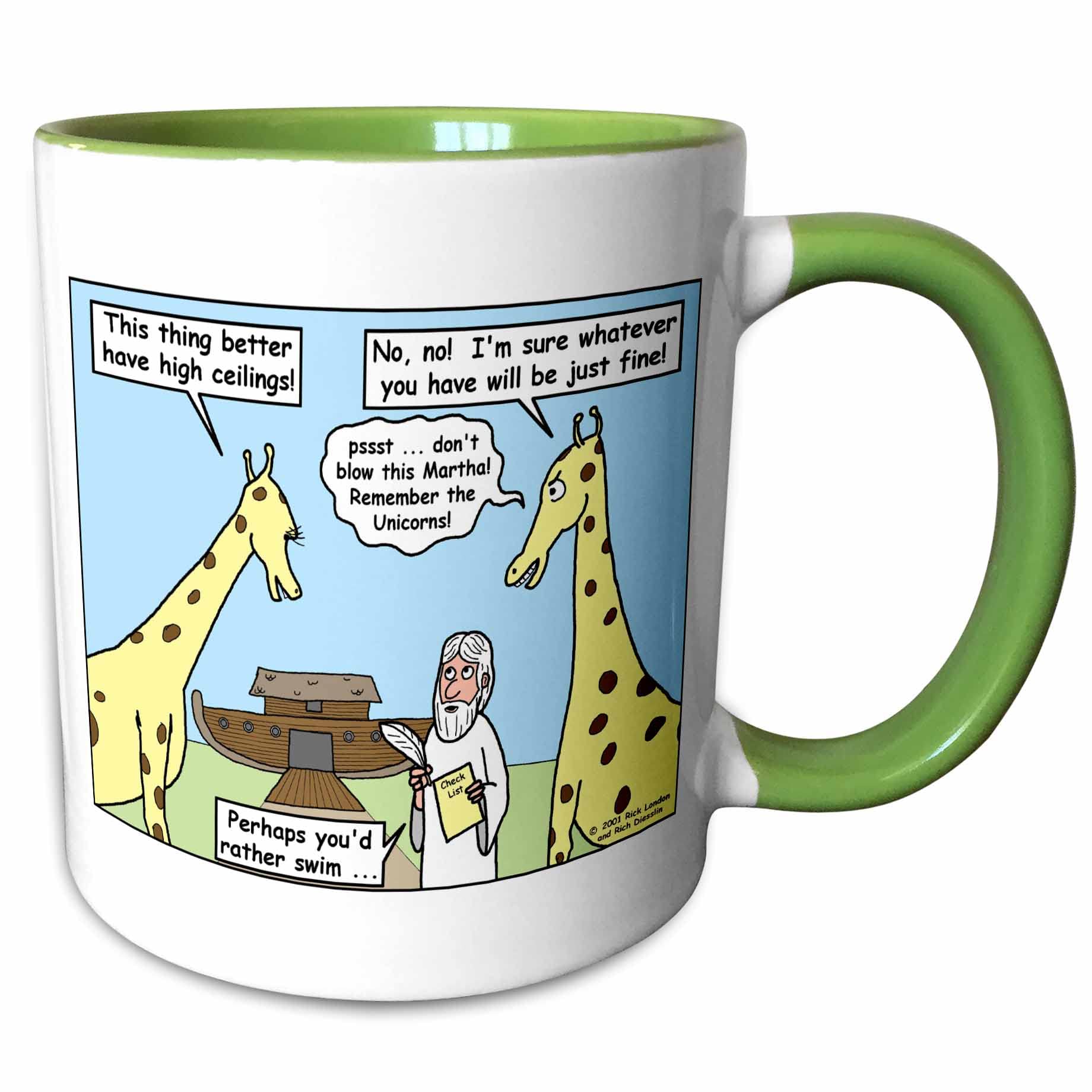 3D Printed Noah and the Giraffes Coffee Mug - 11oz Ceramic Travel Mug with Handle, Dishwasher Safe - Perfect for Home, Office, Camping Gifts