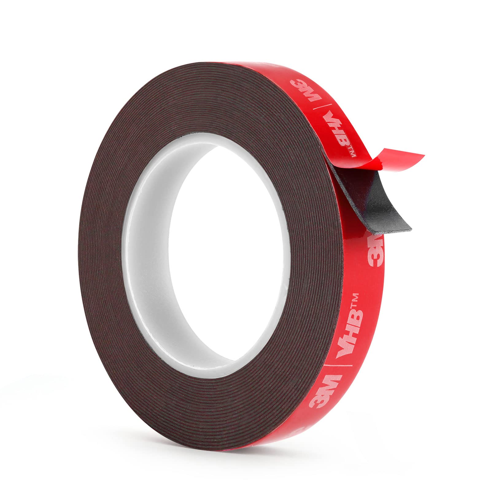 3M VHB Heavy Duty Double Sided Tape - Waterproof Strong Mounting Adhesive Foam Tape (10ft Length, 0.39in Width, Red) for LED Strip Lights, Home Decor, Car Glass & Signs - Perfect for Indoor/Outdoor Use & DIY Projects