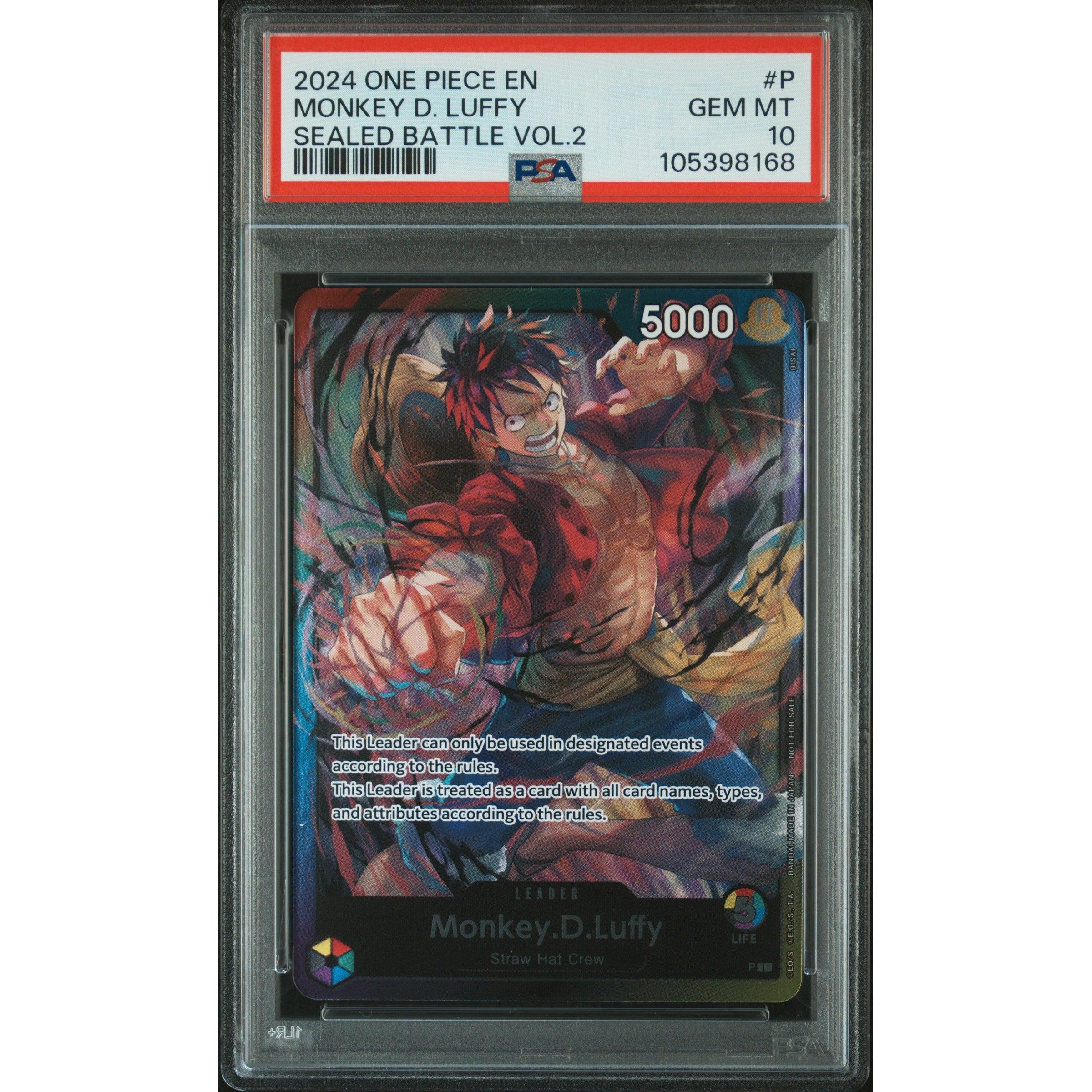 2025 One Piece Sealed Battle Volume 2 - Monkey D. Luffy P PSA 10 Graded Collector's Card - Perfect for Anime Fans & Trading Card Game Enthusiasts