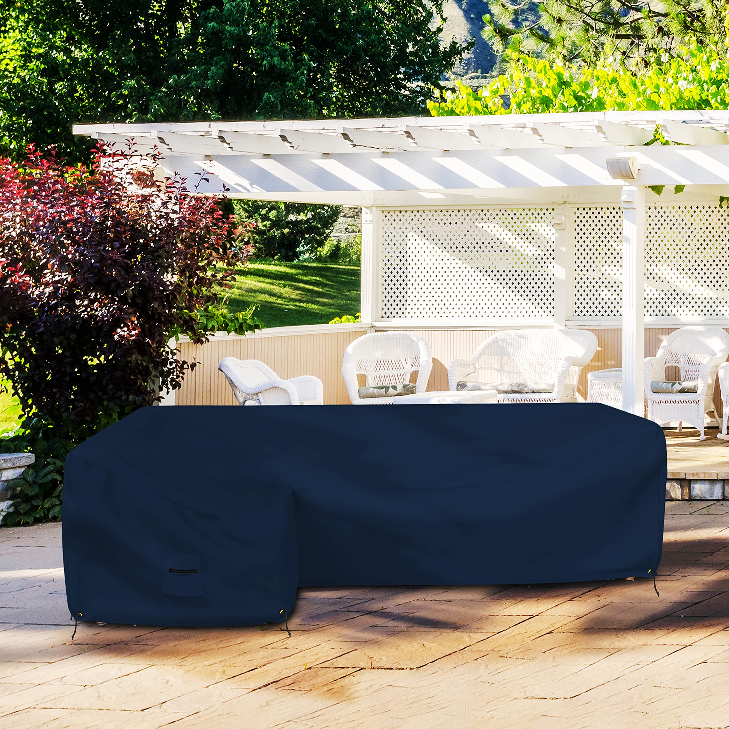 Waterproof 12 Oz PVC Coated Patio Sectional Sofa Cover - 83