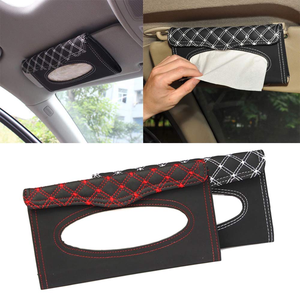 Universal Car Sun Visor Tissue Box Holder - Paper Towel & Napkin Organizer for Vehicle (Perfect for Road Trips, Commuting & Travel Accessories)