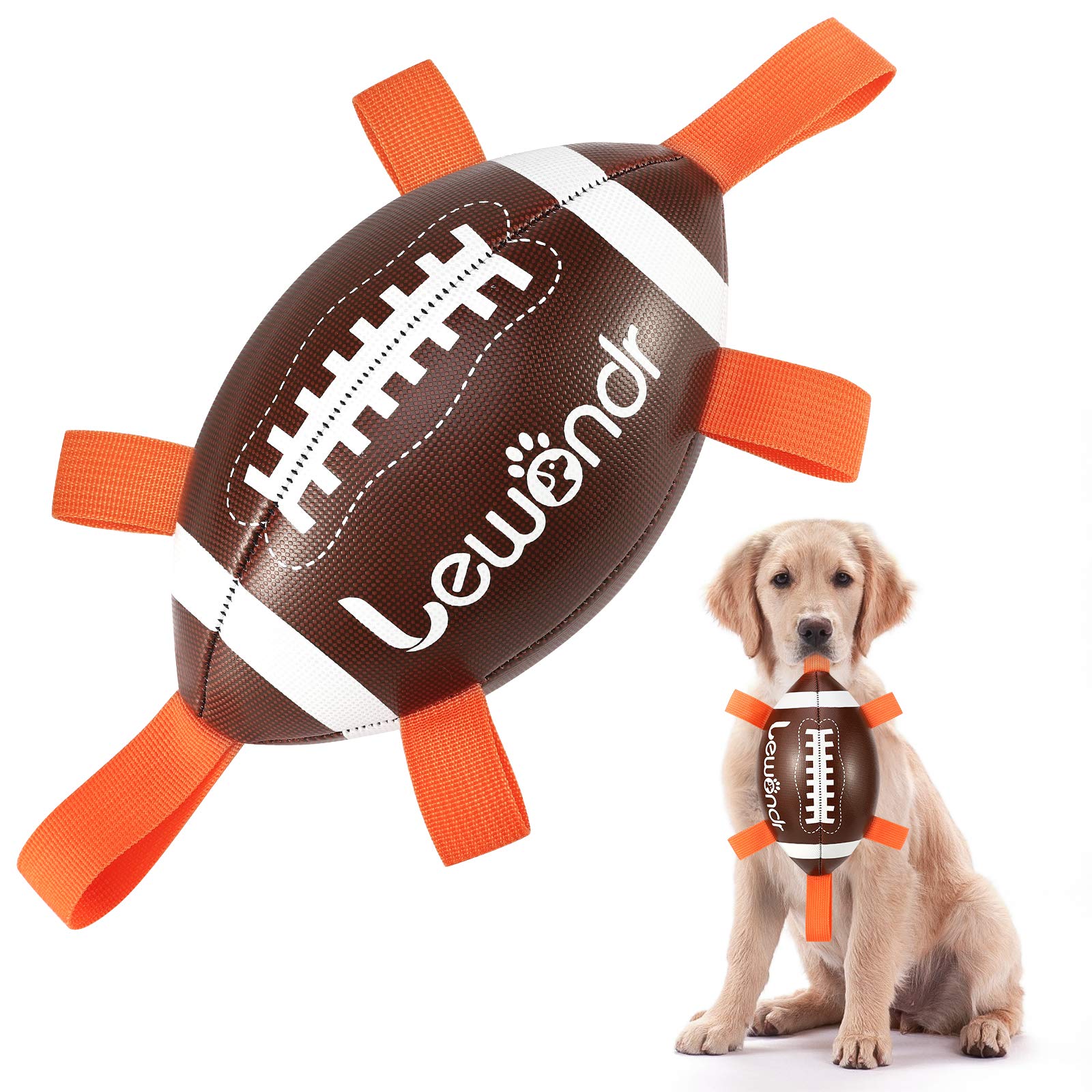 Robots Master Interactive Dog Toy - Tug of War & Fetch Football Ball with Grab Tabs for Indoor & Outdoor Play - Durable Water Dog Toy for Training & Bonding (Orange) - Perfect for Beach, Park & Backyard Fun