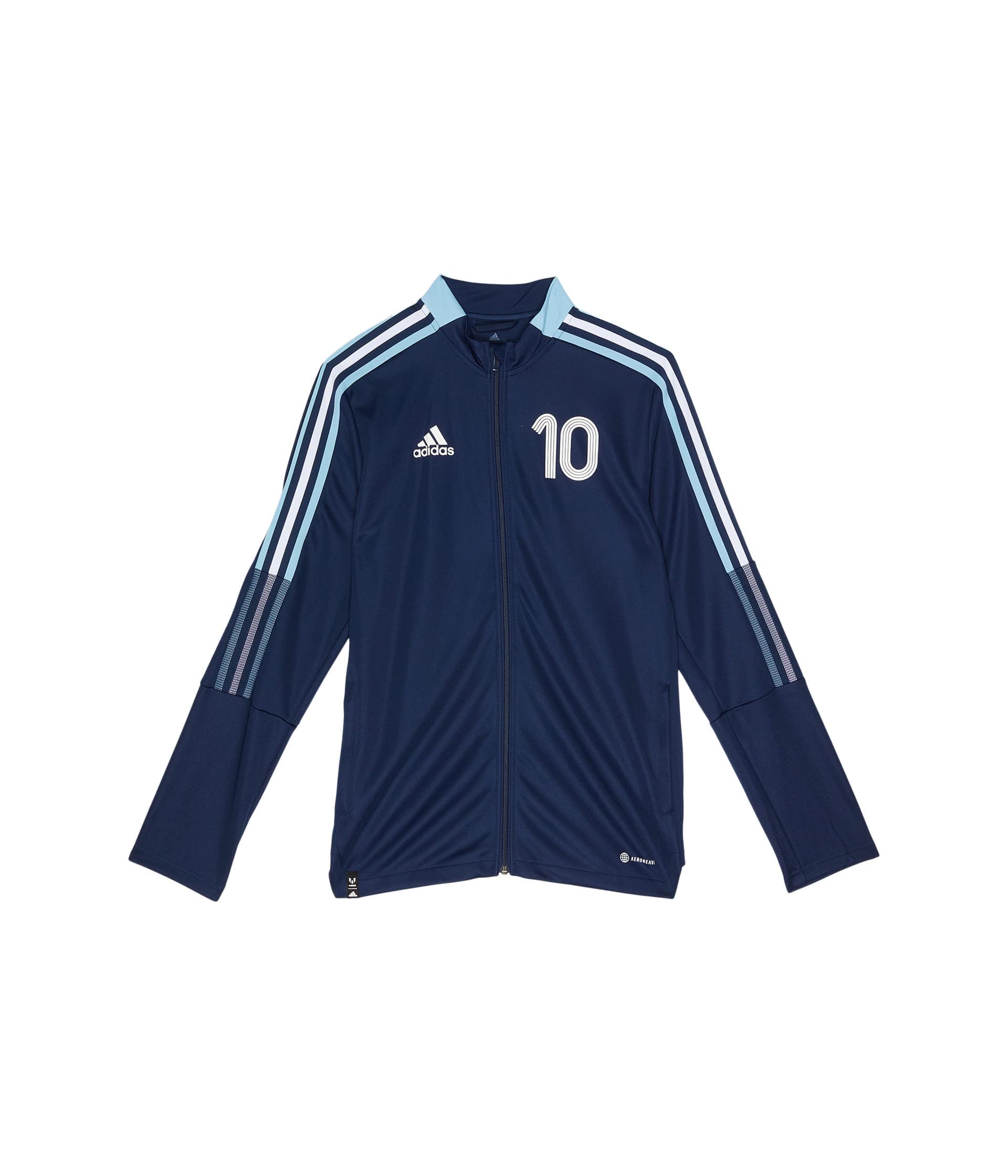 adidas Messi22 Training Jacket for Kids - Night Indigo XL (18 Big Kids) | Youth Soccer Practice Jacket for Boys & Girls | Perfect for Cold Weather Training & Outdoor Sports