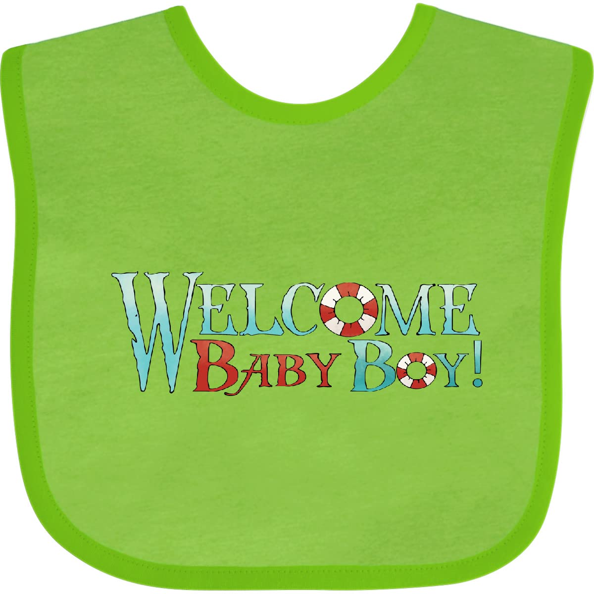 Inktastic Nautical Welcome Baby Boy Bib - Soft Cotton Drool Bib for Newborns & Infants - Perfect for Feeding, Teething & Photo Shoots