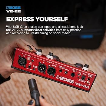 BOSS VE-22 Vocal Performer & Looper Pedal - Professional Vocal Effects Processor for Singers & Musicians - Perfect for Live Performances, Studio Recording & Karaoke Nights