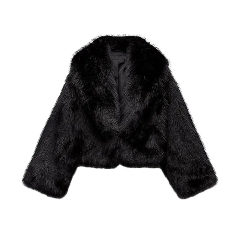 Luxury Faux Fur Women's Winter Jacket - Long Sleeve Shaggy Overcoat with Thick Warm Fox Fur, Stylish Street Outerwear for Women | Perfect for Cold Weather, Parties, and Fashion Events