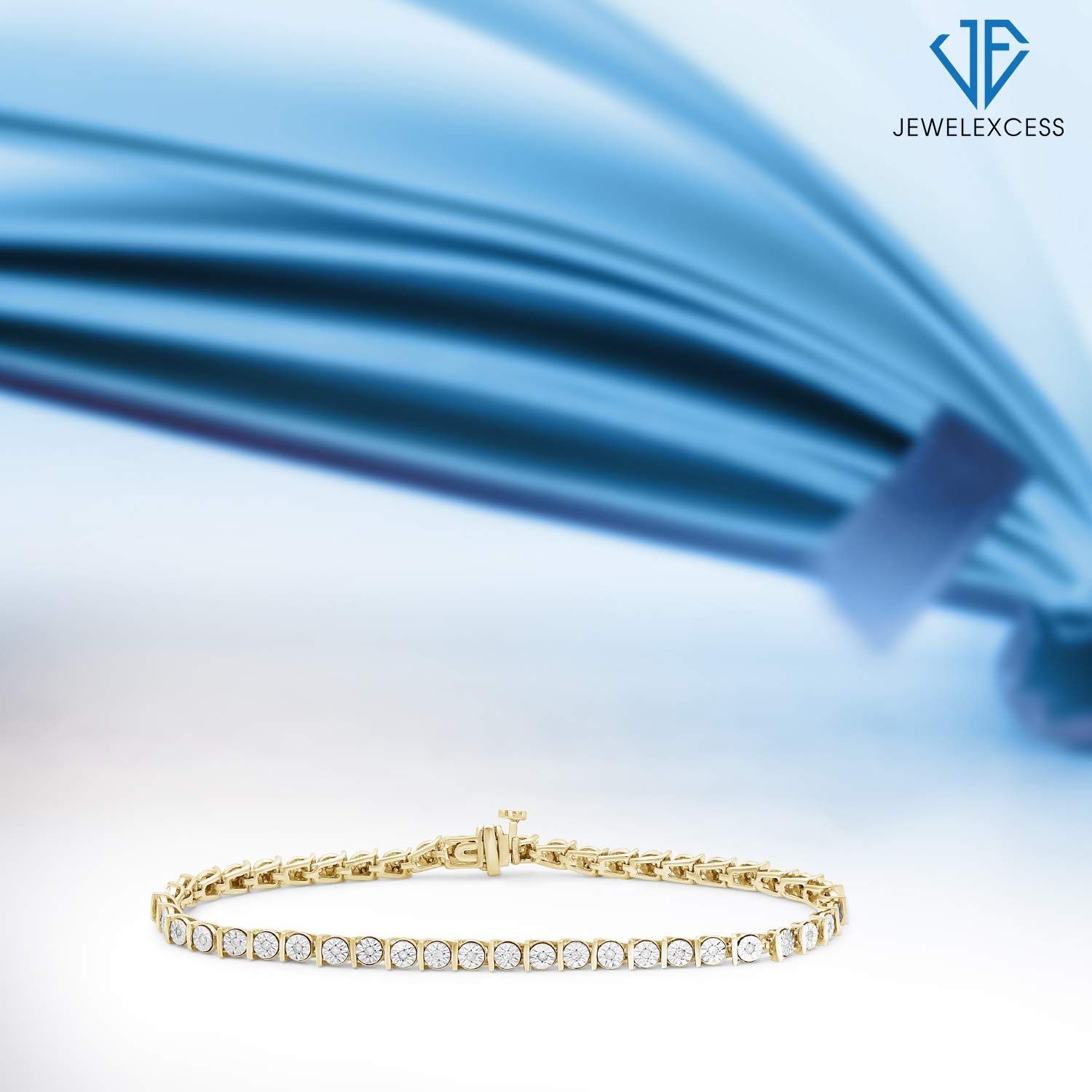 1/4 Carat Diamond Tennis Bracelet for Women - 14K Gold Over Silver Tennis Bracelet with White Diamonds | Elegant Jewelry for Parties, Weddings & Special Occasions