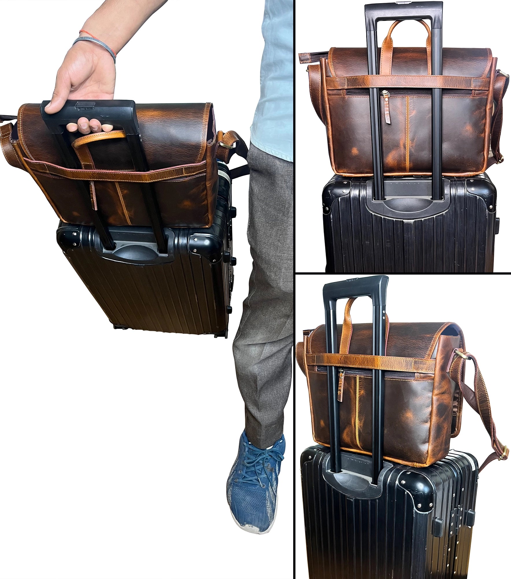Premium Genuine Leather Messenger Bag for Men - Stylish Laptop Briefcase for Business, Office & Travel - Perfect Work Bag for Professionals & Commuters