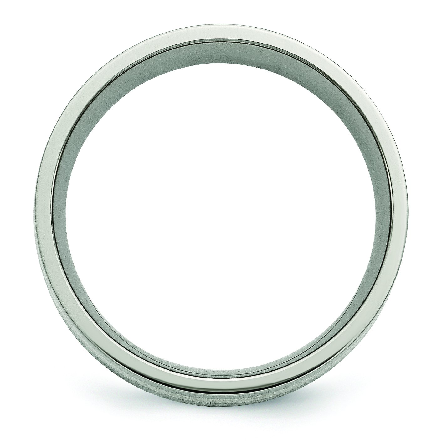 8mm Polished Titanium & 14K Yellow Gold Inlay Flat Edge Wedding Band Ring for Men - Perfect for Engagement, Anniversary & Everyday Wear
