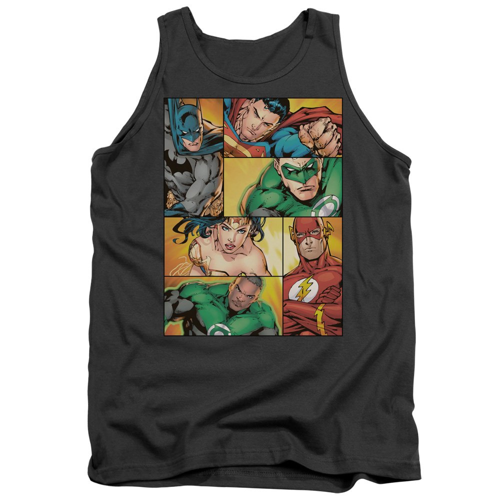 JLA Hero Boxes Unisex Tank Top for Men & Women - Comfortable Graphic Tee for Superhero Fans, Casual Wear & Cosplay