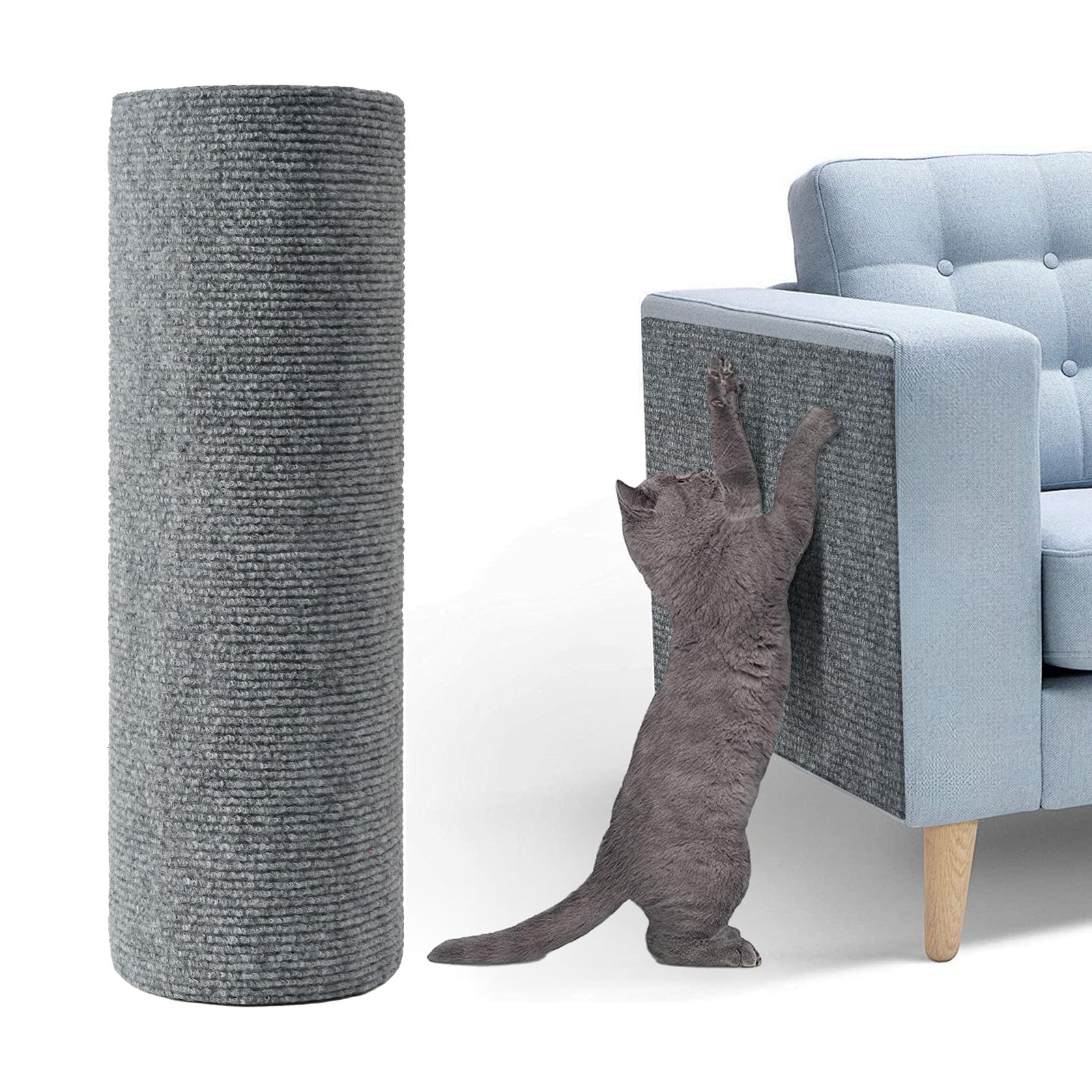 78.7x15.8 Inch Self-Adhesive Cat Scratching Mat - Replacement for Cat Tree Post & Wall Shelves, Furniture Protector for Couch & Sofa - DIY Climbing Scratcher for Kittens & Adult Cats - Perfect for Living Room, Bedroom & Home Decor