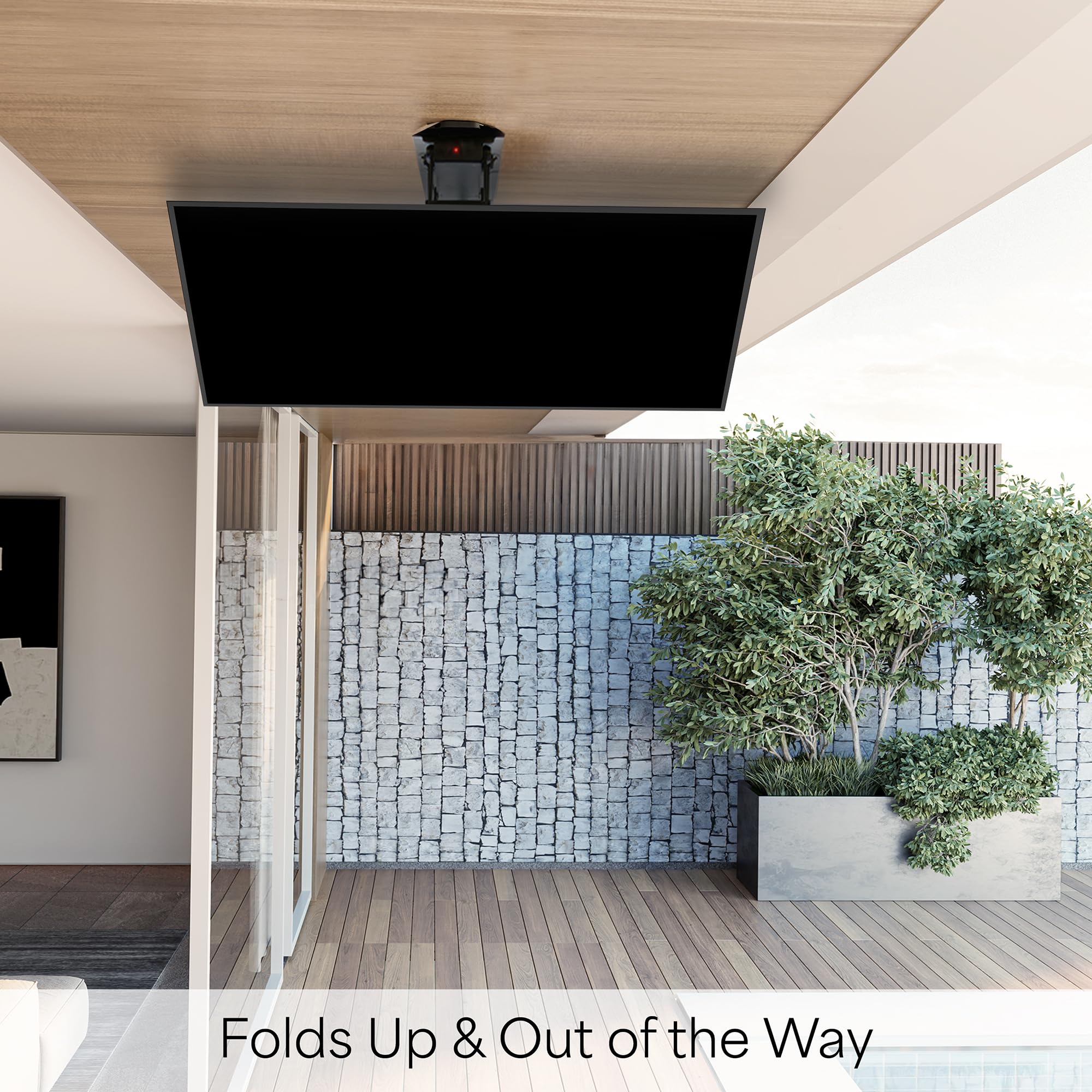 VIVO Motorized Flip Down Ceiling TV Mount for 23-55 Inch Screens, Adjustable Pitched Roof VESA Mount (MOUNT-E-FD55) - Perfect for Basements, RVs, and Low Ceiling Spaces