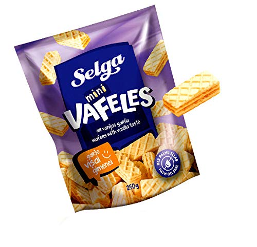 Vanilla Flavored Mini Butter Waffles SELGA - 250g | Crispy Belgian-Style Snack | Perfect for Breakfast, Tea Time & On-the-Go Snacking