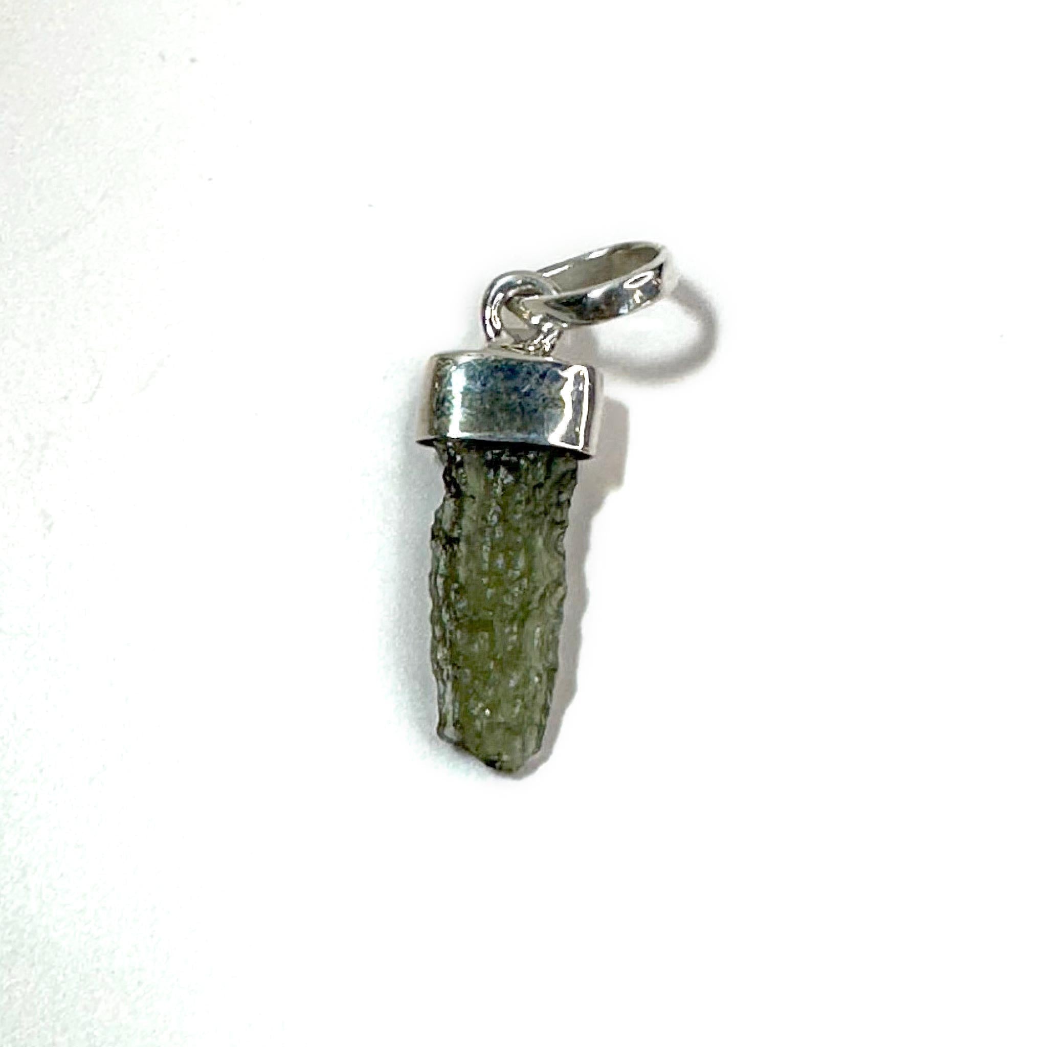 Authentic Moldavite Sterling Silver Pendant Necklace - 1.3g Genuine Green Meteorite Jewelry for Spiritual Healing & Energy Protection | Perfect for Meditation, Reiki & Gift Giving