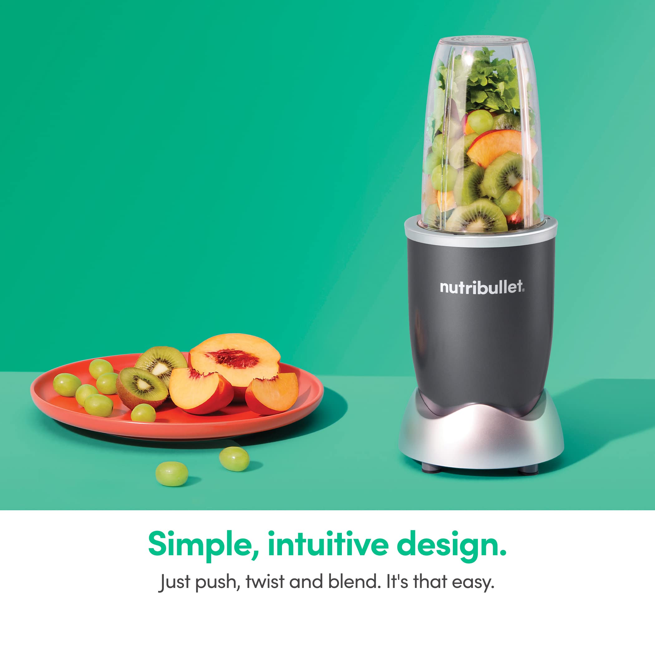Nutribullet 600W Personal Blender - 24oz Gray (NBR-0601) for Smoothies, Protein Shakes, Meal Prep & Frozen Drinks | Perfect for Kitchen, Gym & Healthy Lifestyle