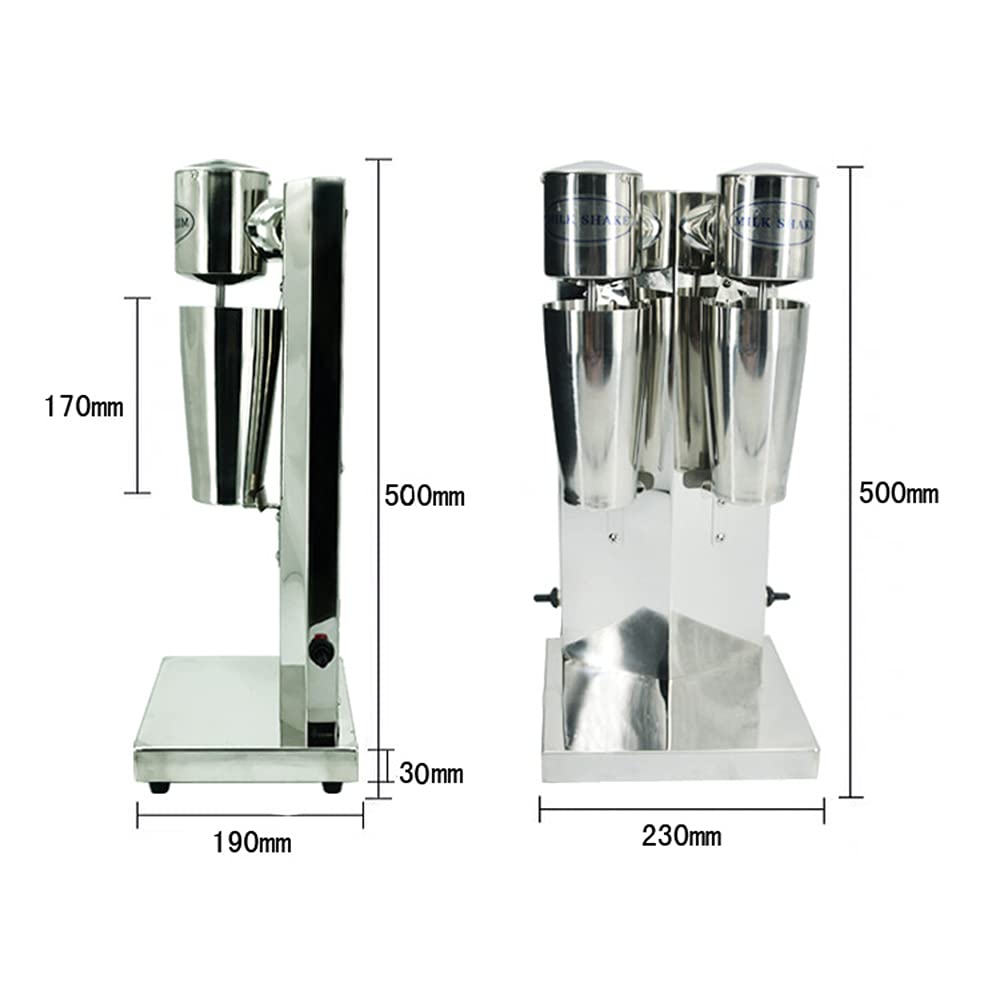180W Commercial Electric Double Milk Shaker Maker - 650ML Drink Mixer for Smoothies, Milkshakes & Ice Cream - Perfect for Restaurants, Cafes & Bars