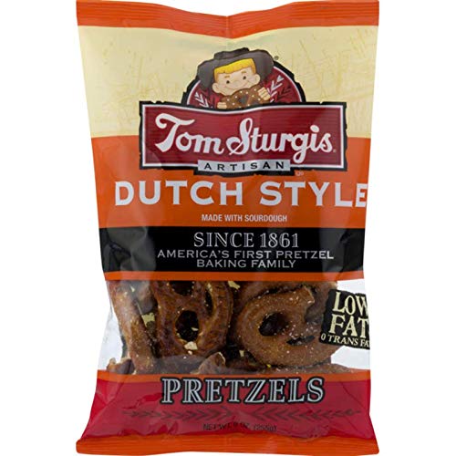 Tom Sturgis Dutch Style Sourdough Pretzels - 9 oz Bags (Pack of 3) | Crunchy Snack for Parties, School Lunches & On-the-Go