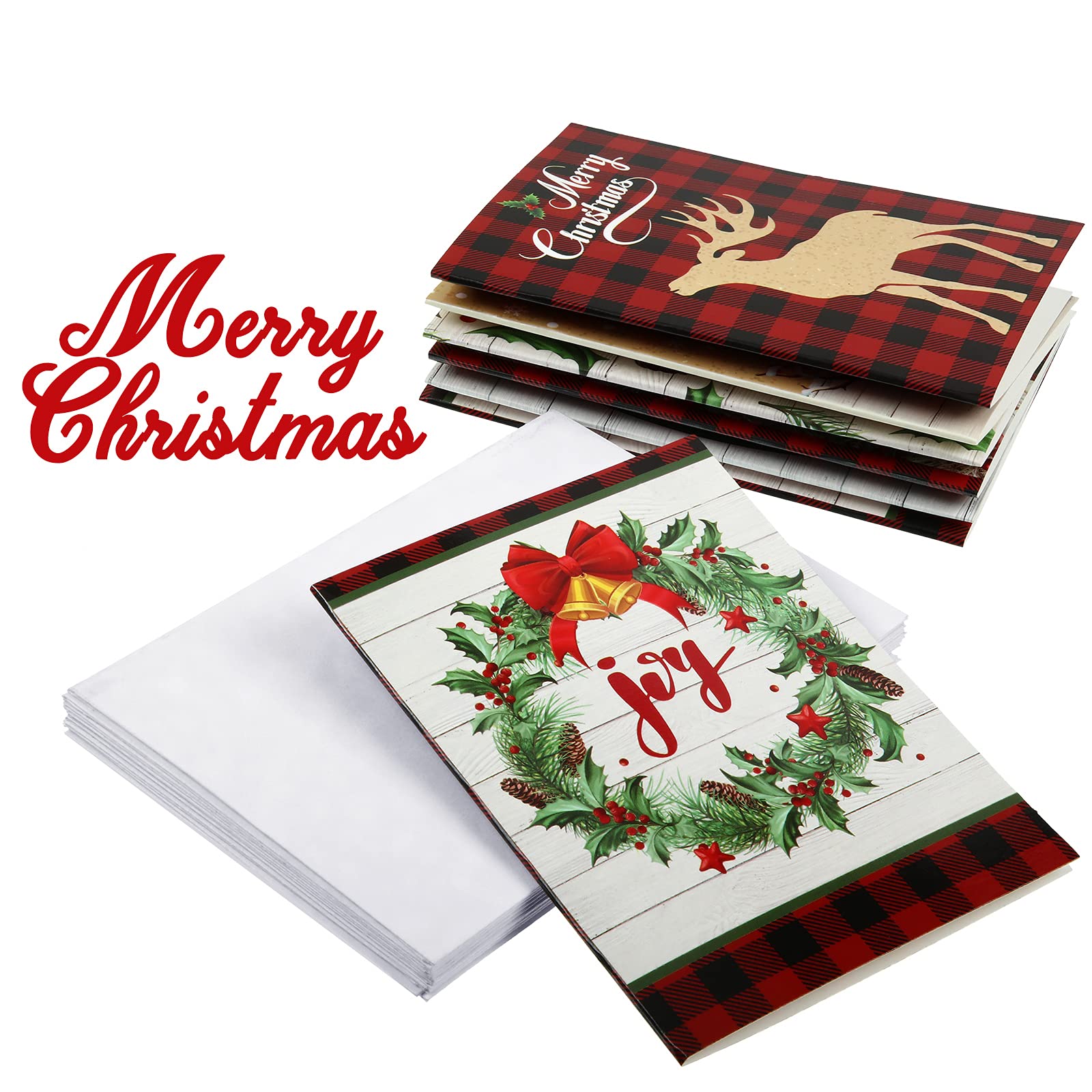24 Sets Christmas Greeting Cards with Envelopes & Stickers - Blank Holiday Note Cards for Christmas Party, Xmas Decorations & Gift Wrapping - Perfect for Holiday Greetings, DIY Crafts & Festive Home Decor